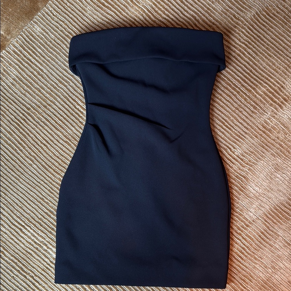 Babaton Black Strapless Figureknit Dress Size XS